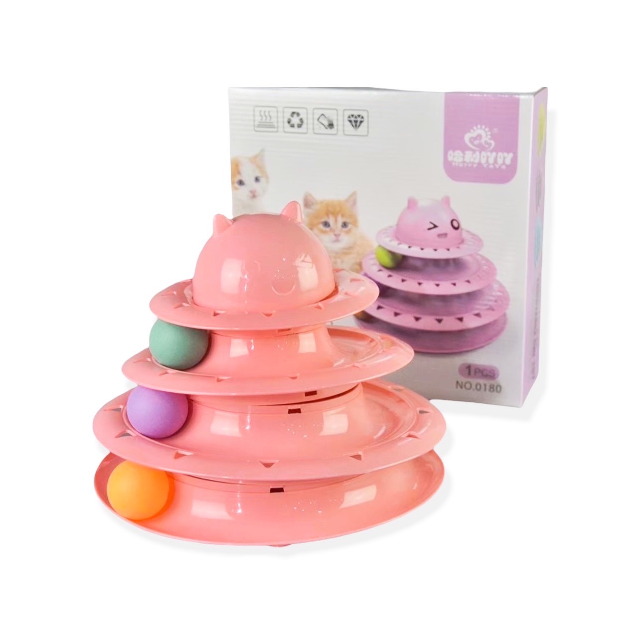 寵物用品/貓咪用品區/玩具.逗貓棒相關/mr.bar哈利貓玩具3層軌道球180